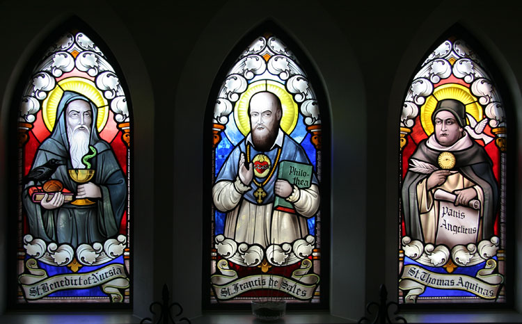 St Benedict of Nursia, St Francis de Sales, St Thomas Aquinas